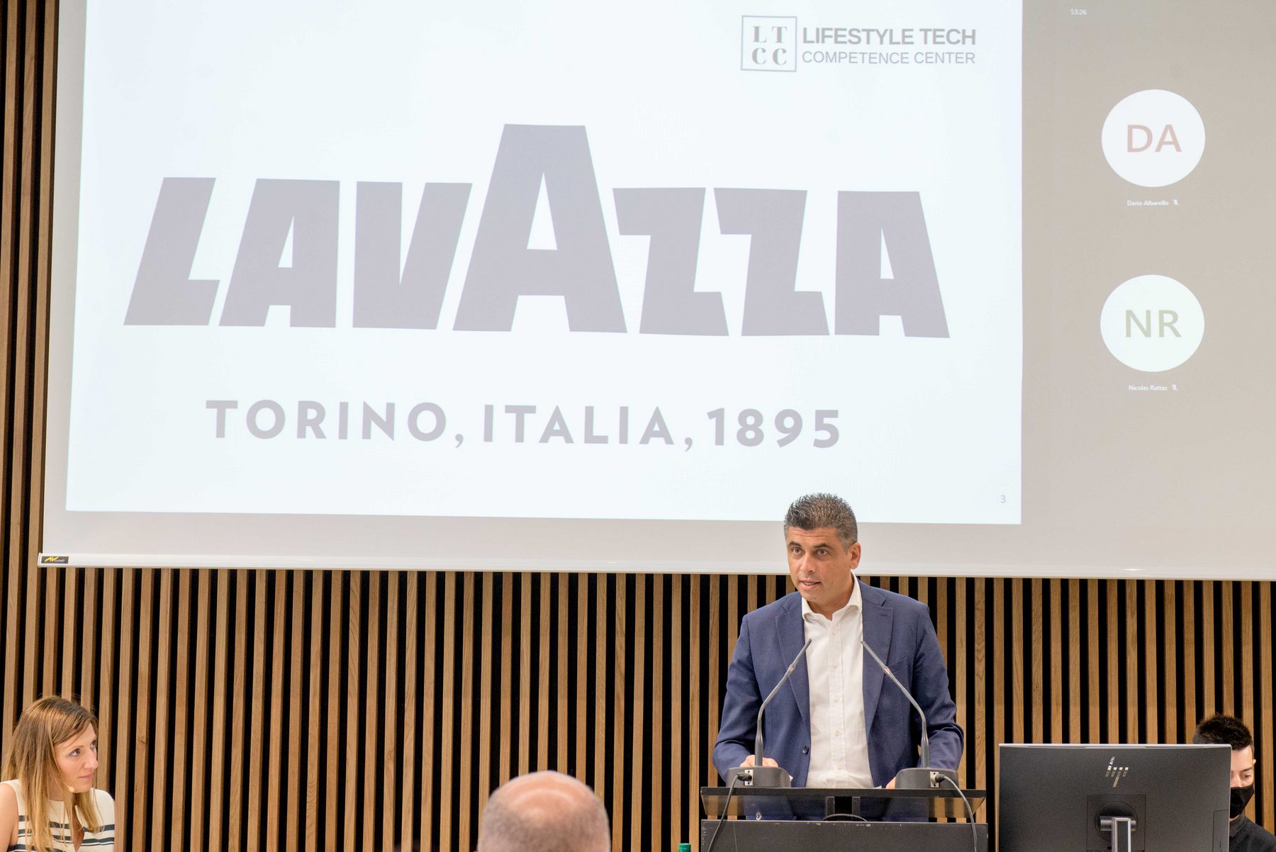 Lavazza presenting at the Food-Tech Award 2021 pitch day in Lugano